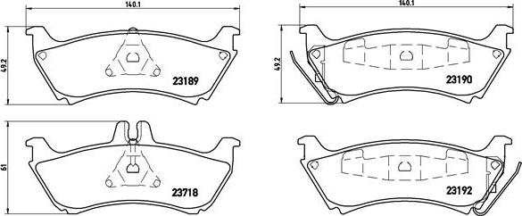 Brembo P 50 044 - Kit pastiglie freno, Freno a disco autozon.pro