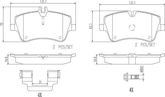 Brembo P50045N - Kit pastiglie freno, Freno a disco autozon.pro