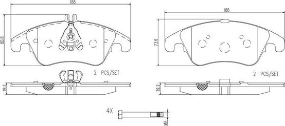 Brembo P50069N - Kit pastiglie freno, Freno a disco autozon.pro