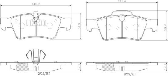 Brembo P50064N - Kit pastiglie freno, Freno a disco autozon.pro