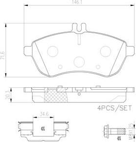 Brembo P50067N - Kit pastiglie freno, Freno a disco autozon.pro