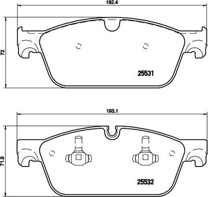 Brembo P 50 102 - Kit pastiglie freno, Freno a disco autozon.pro