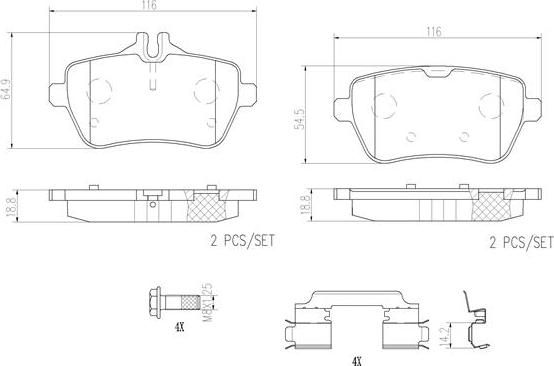 Brembo P50117N - Kit pastiglie freno, Freno a disco autozon.pro