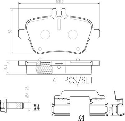 Brembo P50135N - Kit pastiglie freno, Freno a disco autozon.pro