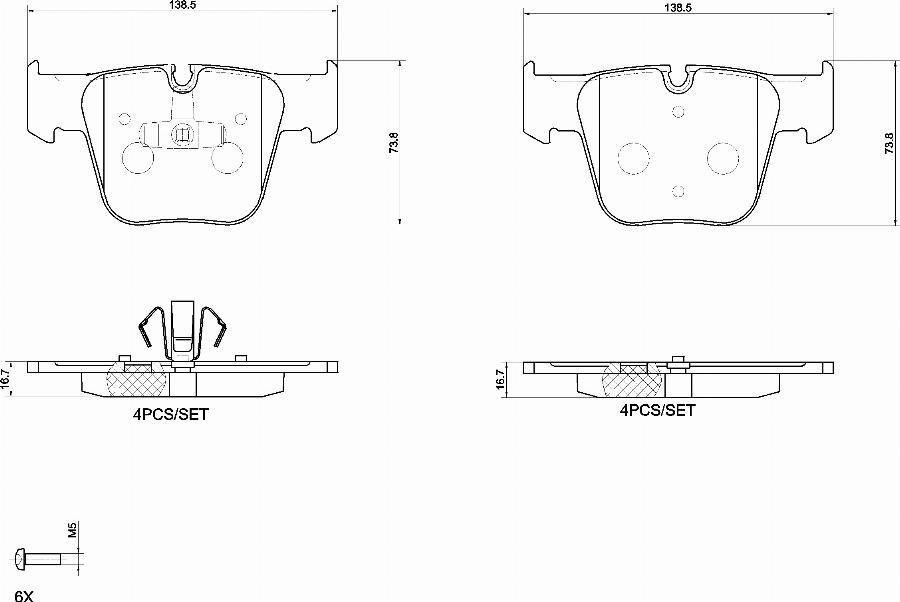 Brembo P 50 177 - Kit pastiglie freno, Freno a disco autozon.pro