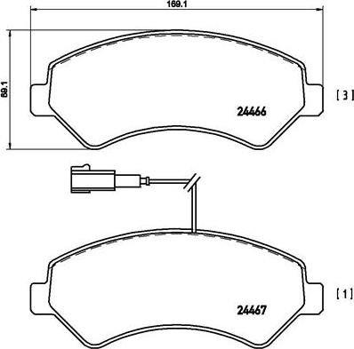 Brembo P 61 094 - Kit pastiglie freno, Freno a disco autozon.pro