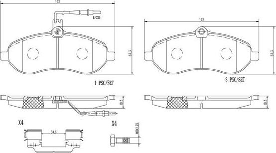 Brembo P61096N - Kit pastiglie freno, Freno a disco autozon.pro