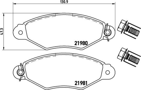 Brembo P 61 098 - Kit pastiglie freno, Freno a disco autozon.pro