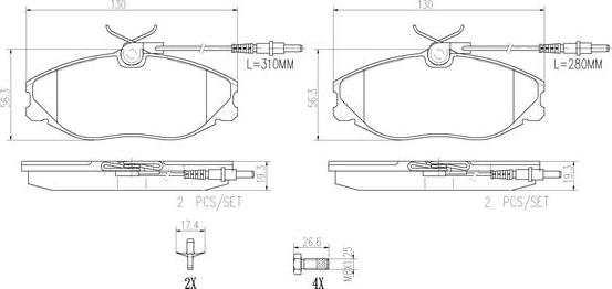 Brembo P61057N - Kit pastiglie freno, Freno a disco autozon.pro