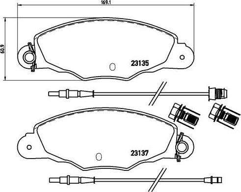 Brembo P 61 061 - Kit pastiglie freno, Freno a disco autozon.pro