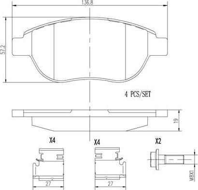 Brembo P61068N - Kit pastiglie freno, Freno a disco autozon.pro