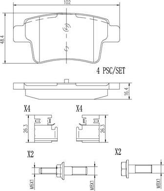 Brembo P61085N - Kit pastiglie freno, Freno a disco autozon.pro