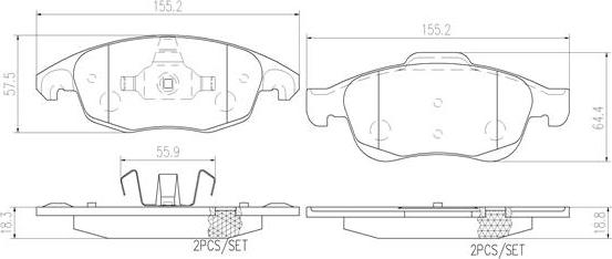 Brembo P61083N - Kit pastiglie freno, Freno a disco autozon.pro