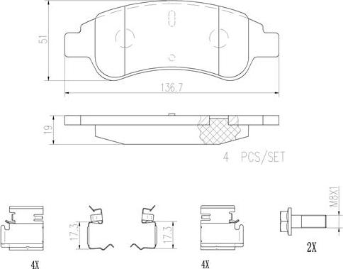 Brembo P61082N - Kit pastiglie freno, Freno a disco autozon.pro