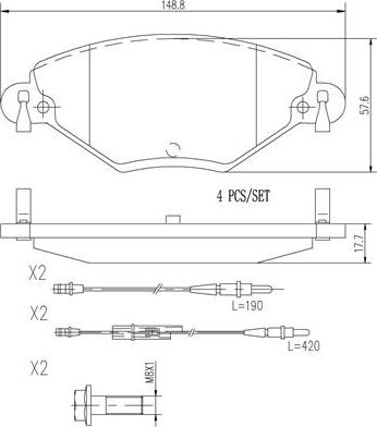 Brembo P61071N - Kit pastiglie freno, Freno a disco autozon.pro