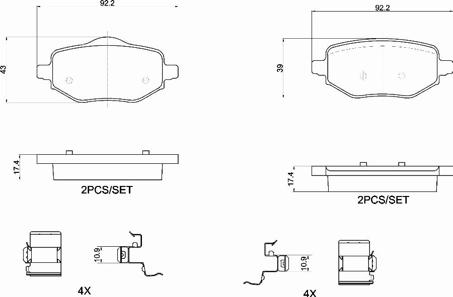 Brembo P 61 144 - Kit pastiglie freno, Freno a disco autozon.pro