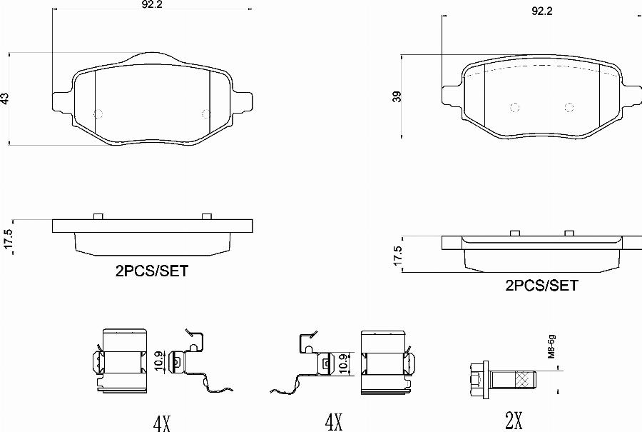 Brembo P61140N - Kit pastiglie freno, Freno a disco autozon.pro