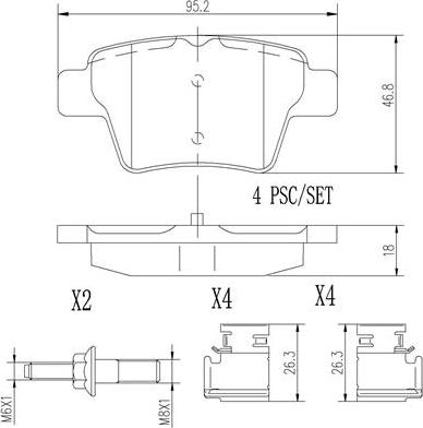 Brembo P61100N - Kit pastiglie freno, Freno a disco autozon.pro