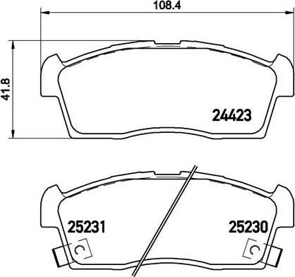 Brembo P 61 108 - Kit pastiglie freno, Freno a disco autozon.pro