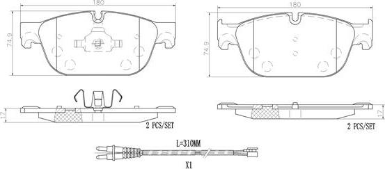 Brembo P61107N - Kit pastiglie freno, Freno a disco autozon.pro