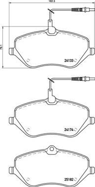 Brembo P 61 119 - Kit pastiglie freno, Freno a disco autozon.pro