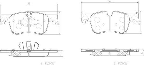 Brembo P61116N - Kit pastiglie freno, Freno a disco autozon.pro