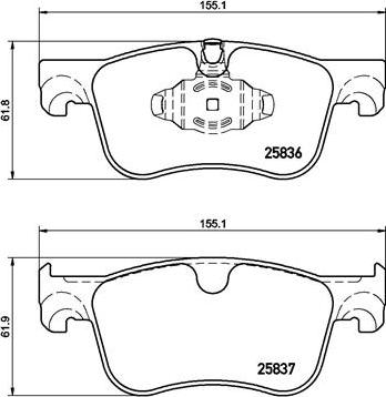 Brembo P 61 116 - Kit pastiglie freno, Freno a disco autozon.pro