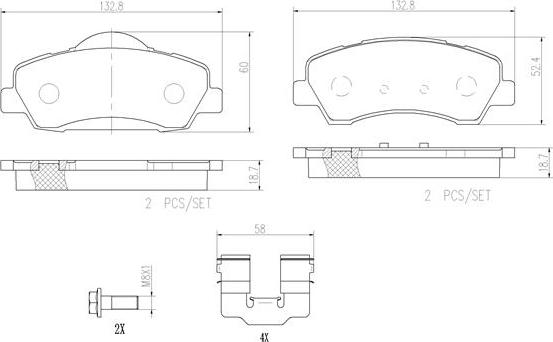 Brembo P61113N - Kit pastiglie freno, Freno a disco autozon.pro