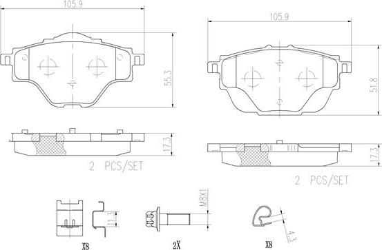 Brembo P61124N - Kit pastiglie freno, Freno a disco autozon.pro