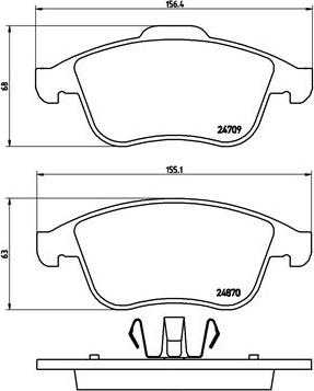 Brembo P 68 045 - Kit pastiglie freno, Freno a disco autozon.pro