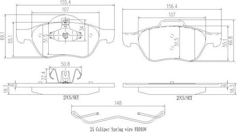 Brembo P68048N - Kit pastiglie freno, Freno a disco autozon.pro