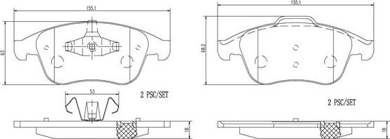 Brembo P68047N - Kit pastiglie freno, Freno a disco autozon.pro