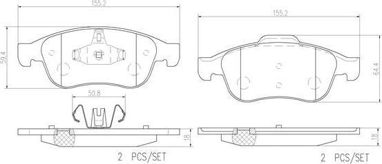 Brembo P68050N - Kit pastiglie freno, Freno a disco autozon.pro