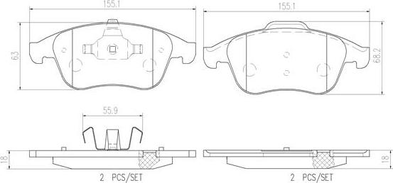 Brembo P68052N - Kit pastiglie freno, Freno a disco autozon.pro