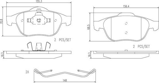 Brembo P68032N - Kit pastiglie freno, Freno a disco autozon.pro