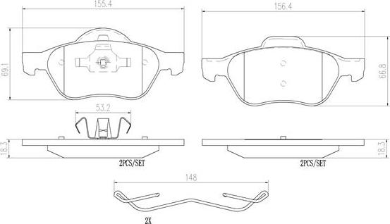 Brembo P68029N - Kit pastiglie freno, Freno a disco autozon.pro