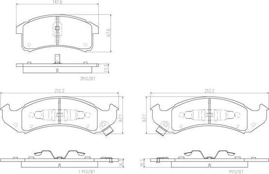 Brembo P09005N - Kit pastiglie freno, Freno a disco autozon.pro