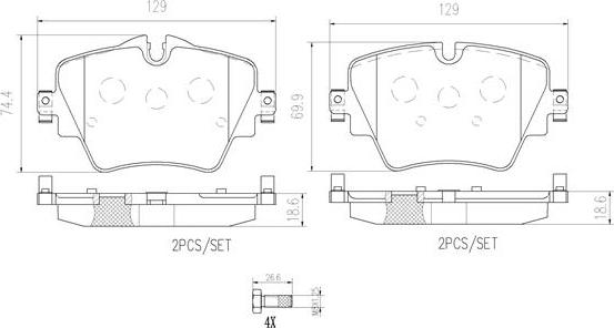 Brembo P06093N - Kit pastiglie freno, Freno a disco autozon.pro