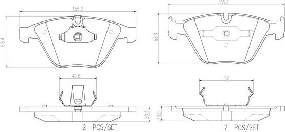 Brembo P06046N - Kit pastiglie freno, Freno a disco autozon.pro