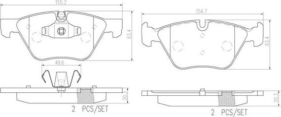 Brembo P06040N - Kit pastiglie freno, Freno a disco autozon.pro