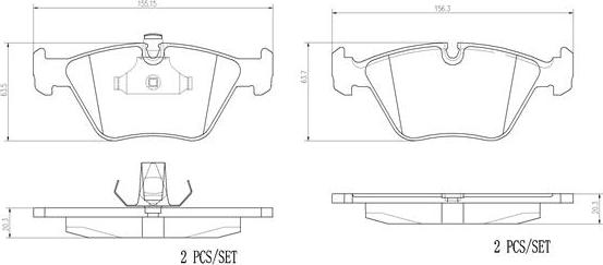 Brembo P06042N - Kit pastiglie freno, Freno a disco autozon.pro