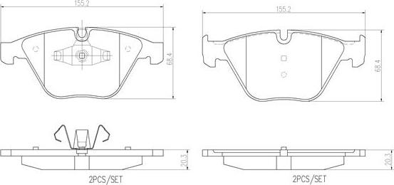 Brembo P06055N - Kit pastiglie freno, Freno a disco autozon.pro