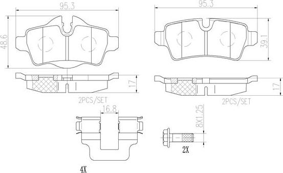 Brembo P06052N - Kit pastiglie freno, Freno a disco autozon.pro