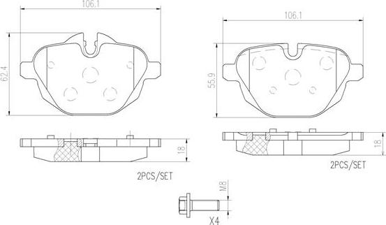 Brembo P06064N - Kit pastiglie freno, Freno a disco autozon.pro