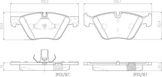 Brembo P06060N - Kit pastiglie freno, Freno a disco autozon.pro