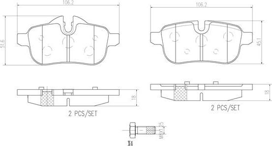 Brembo P06062N - Kit pastiglie freno, Freno a disco autozon.pro