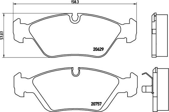 Brembo P 06 008 - Kit pastiglie freno, Freno a disco autozon.pro