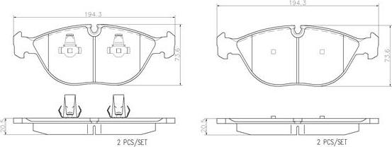 Brembo P06019N - Kit pastiglie freno, Freno a disco autozon.pro