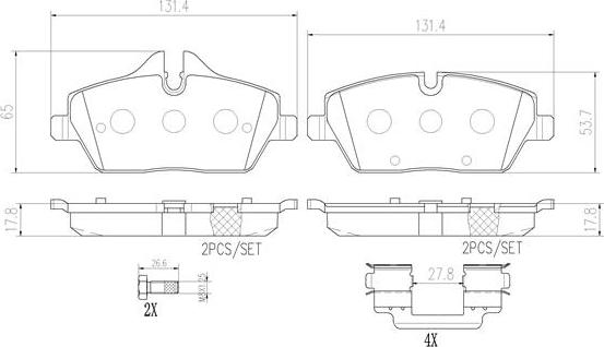 Brembo P06034N - Kit pastiglie freno, Freno a disco autozon.pro