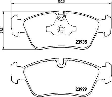 Brembo P 06 035 - Kit pastiglie freno, Freno a disco autozon.pro